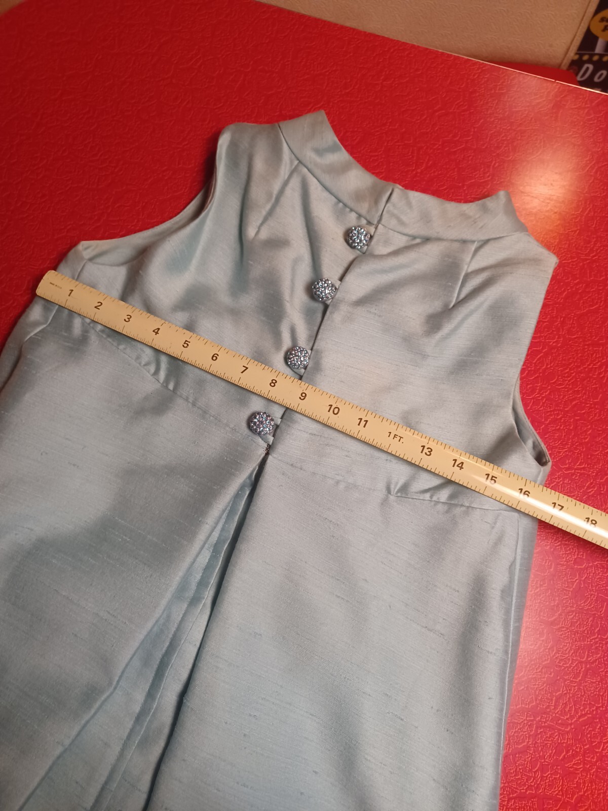 True Vtg Mid-century 1960s Silk Empire Waist Evening Gown Dress Mod UNION LABEL