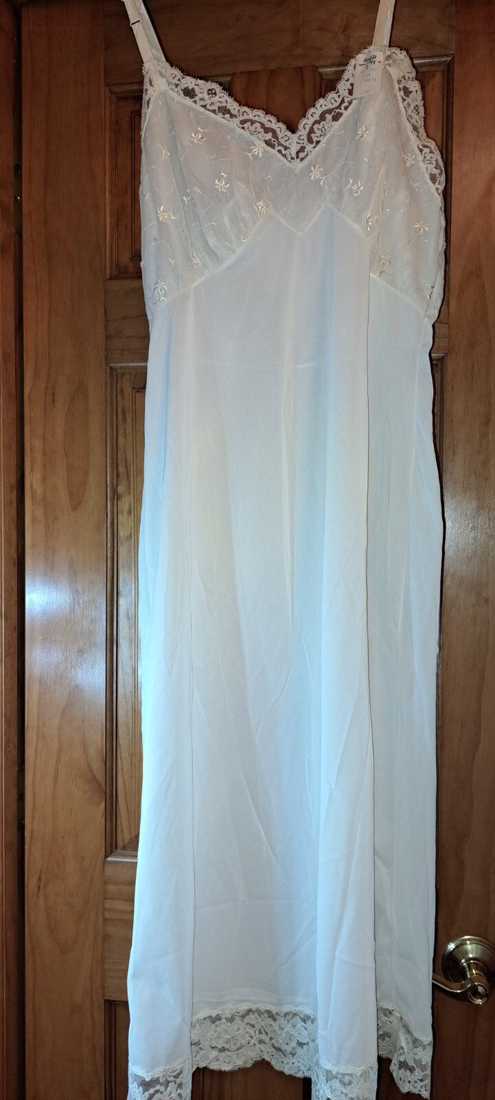 Pretty Embroidered Lace Bust Vintage 50s White Marshall Field 34 Nwt Full Slip