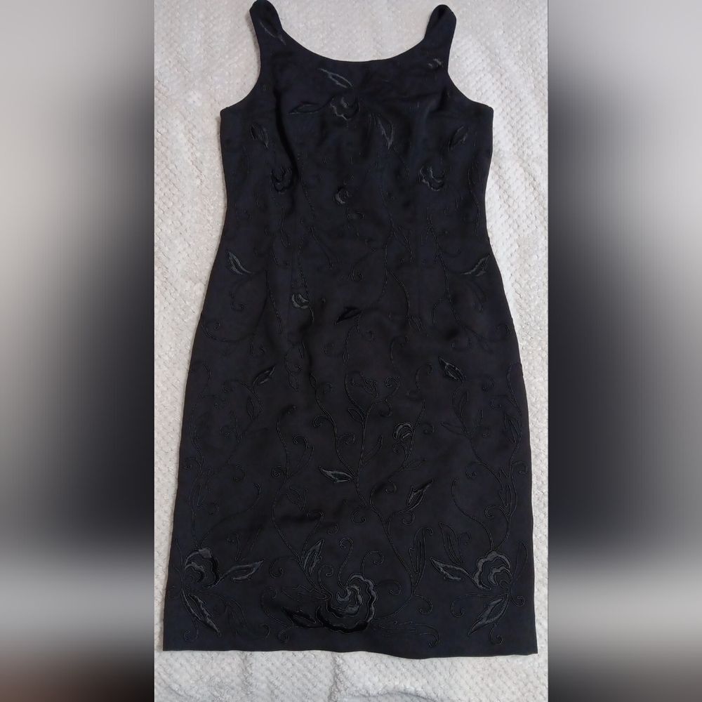 Vintage Whimsigoth Witchy Dark Floral Little Black Dress