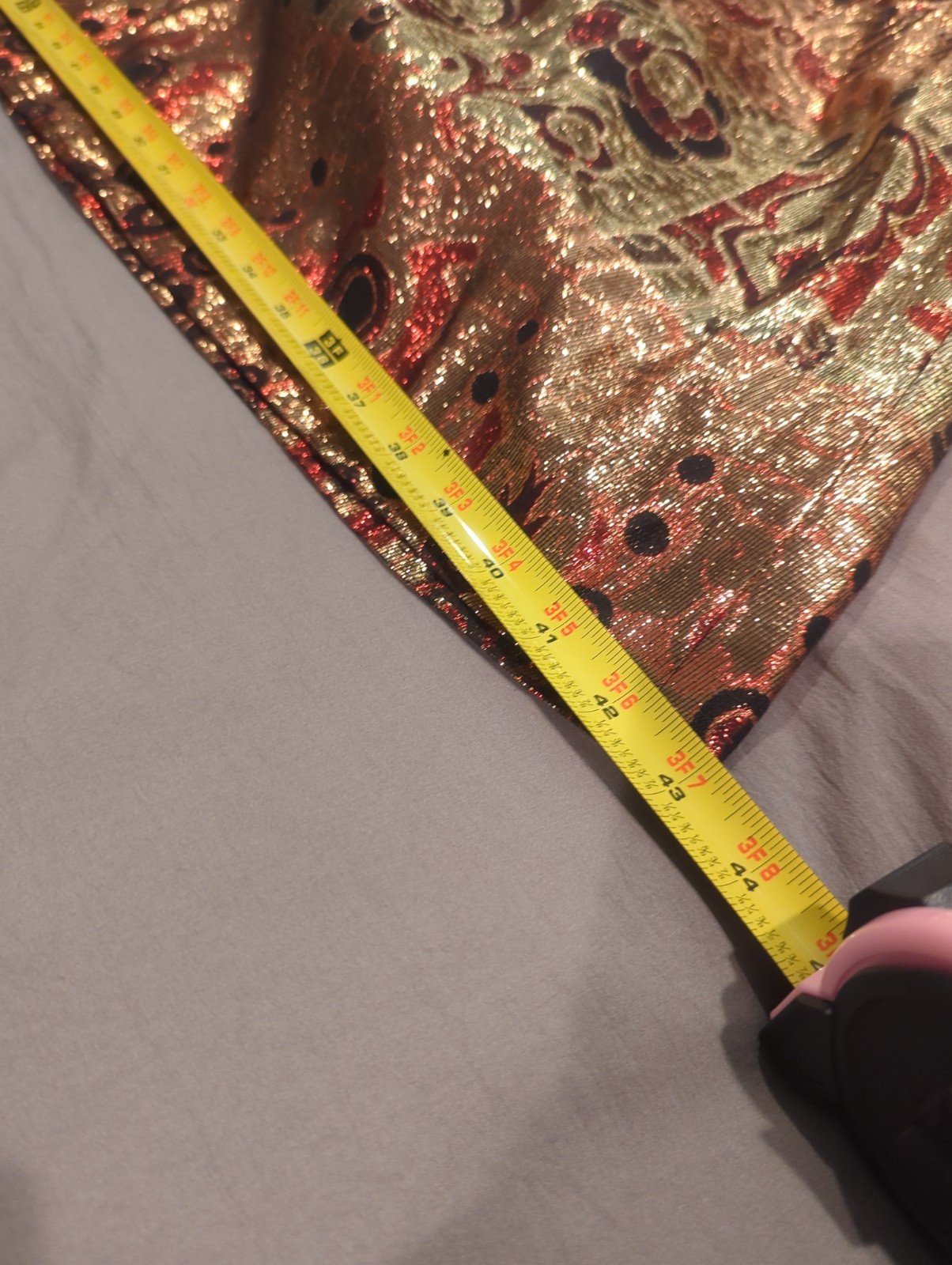 Vintage Jeannene Booher for Jennifer Gold Metallic Brocade Maxi Dress Womens XS