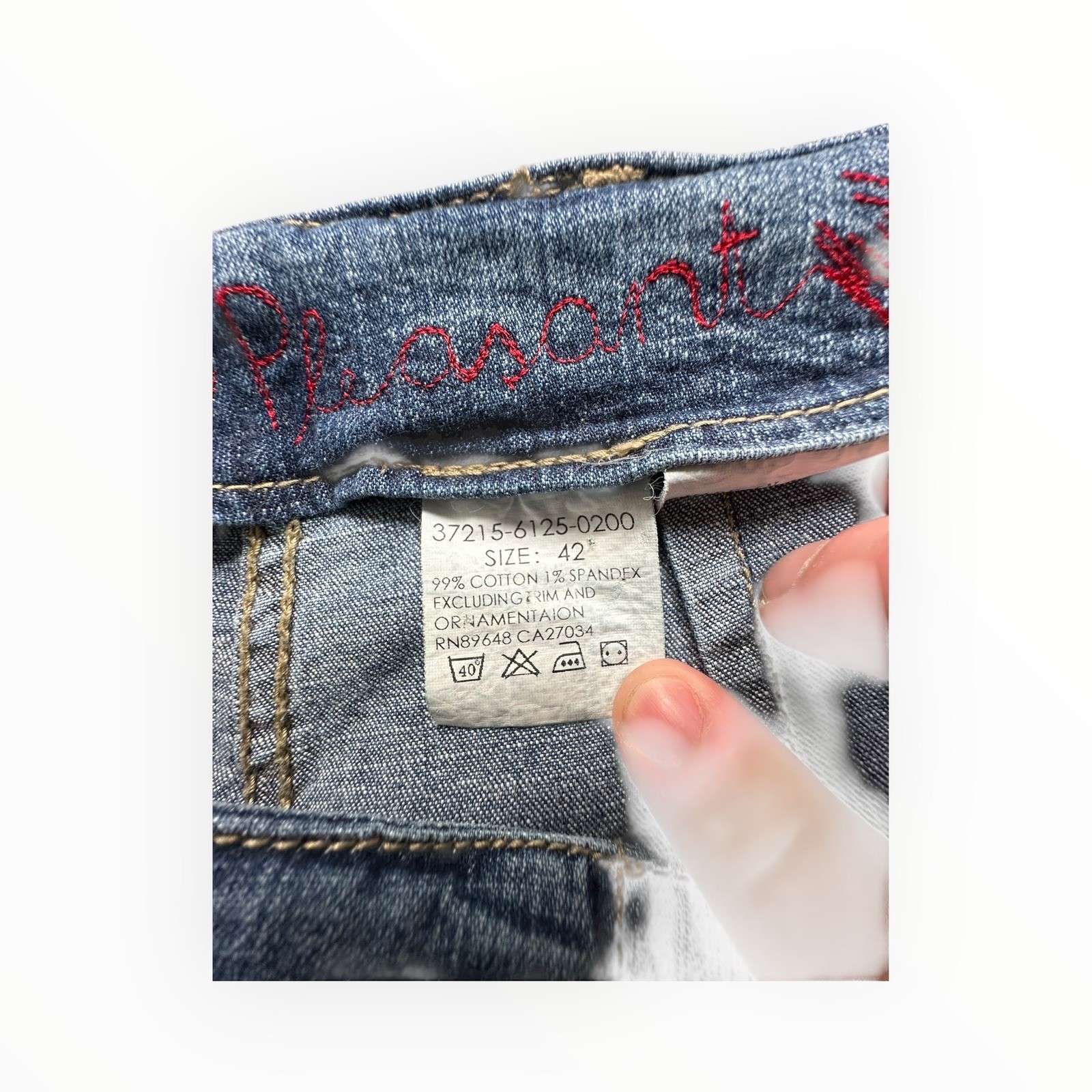 Blue Willis Jeans Women 42 Blue Wide Leg High Waist Vintage Cotton Spandex 31×29