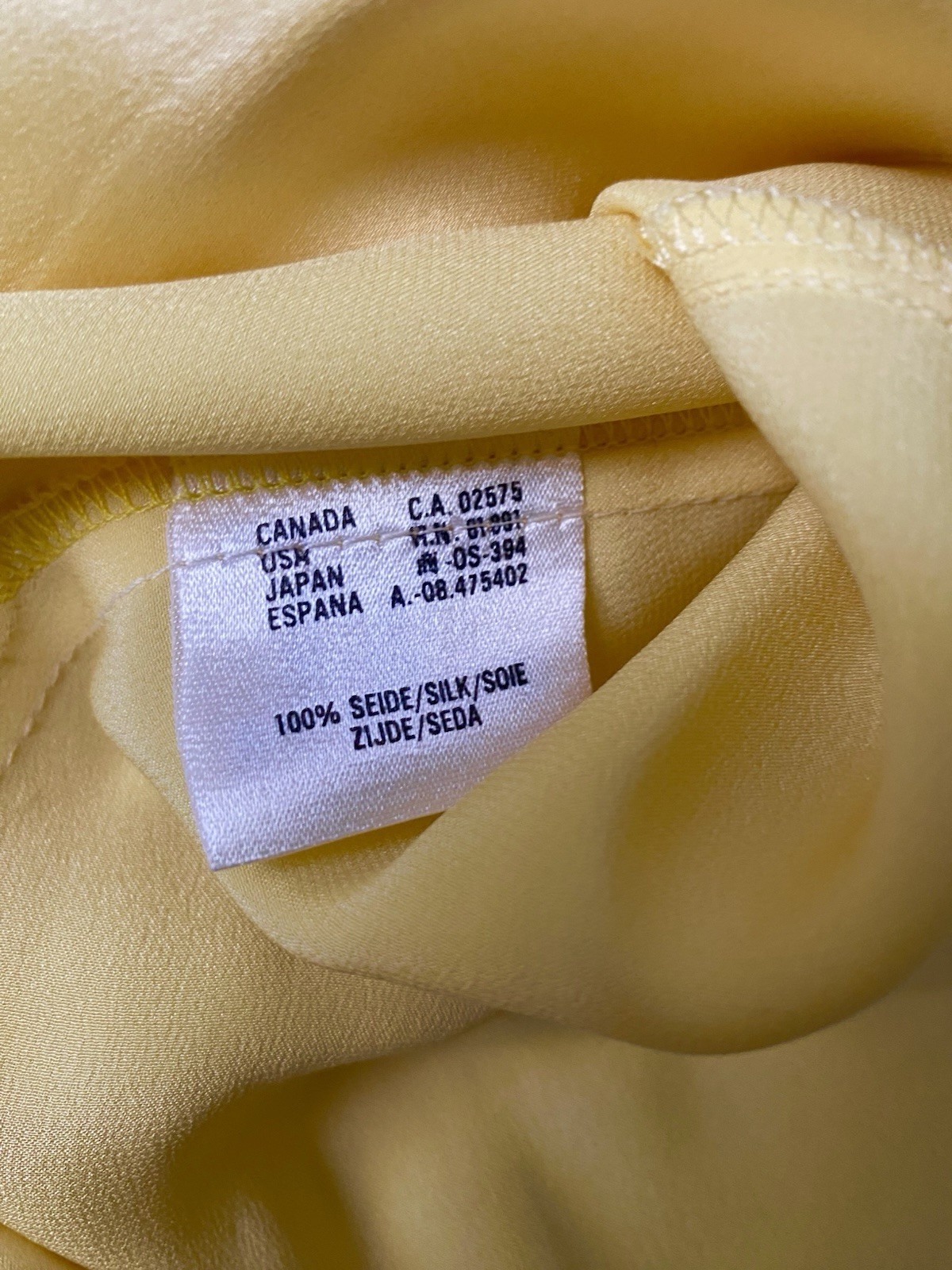 Gorgeous Vintage Escada by Margaretha Rey Canary Yellow Silk Blouse, Size 34