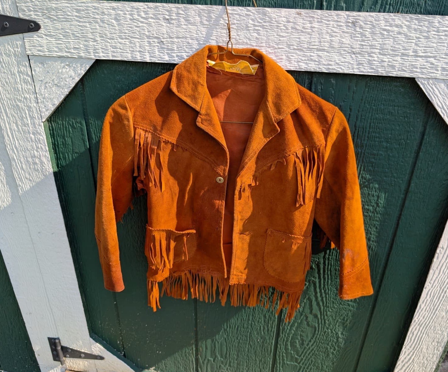 🧡 Vintage 1960s–70s Suede Fringe Child’s Western Jacket Vazquez Hecho En Mexico