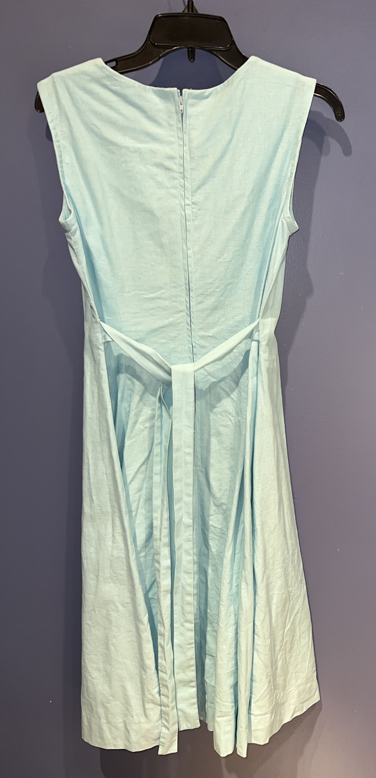 Medium Dress & Jacket Cottage Core, Embroidered Teal, Talon Zip Vintage 1960’s