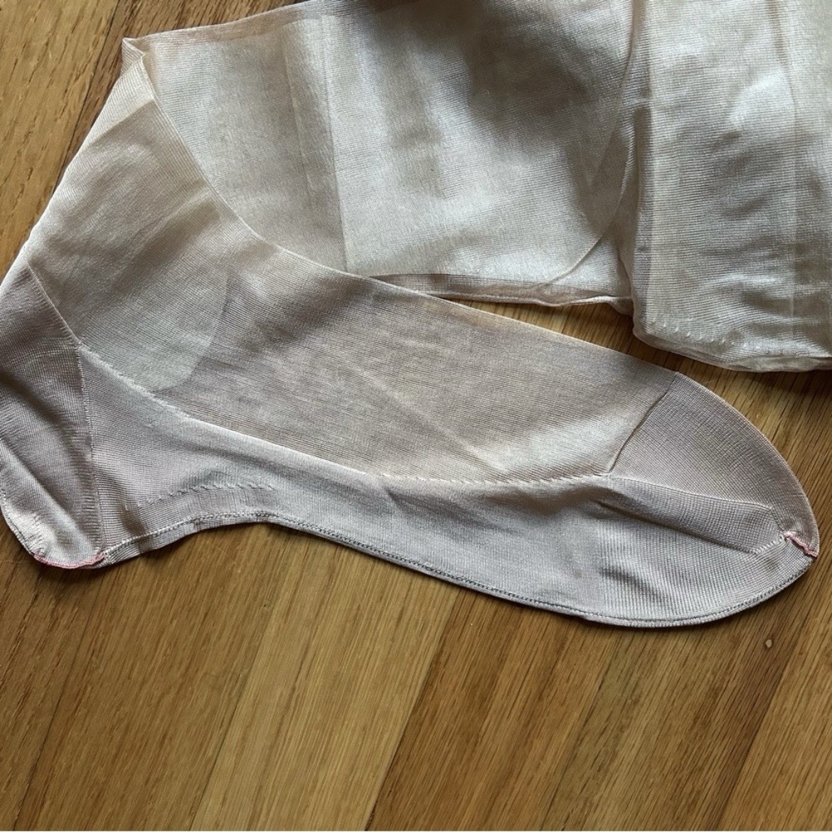 Vintage deadstock John Wanamaker silk nude stockings in original box