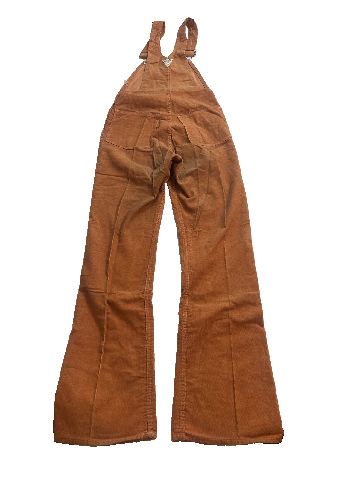 1970s Oshkosh Bgosh Vintage Corduroy Flared Vestbak Overalls 32×34 Rare USA