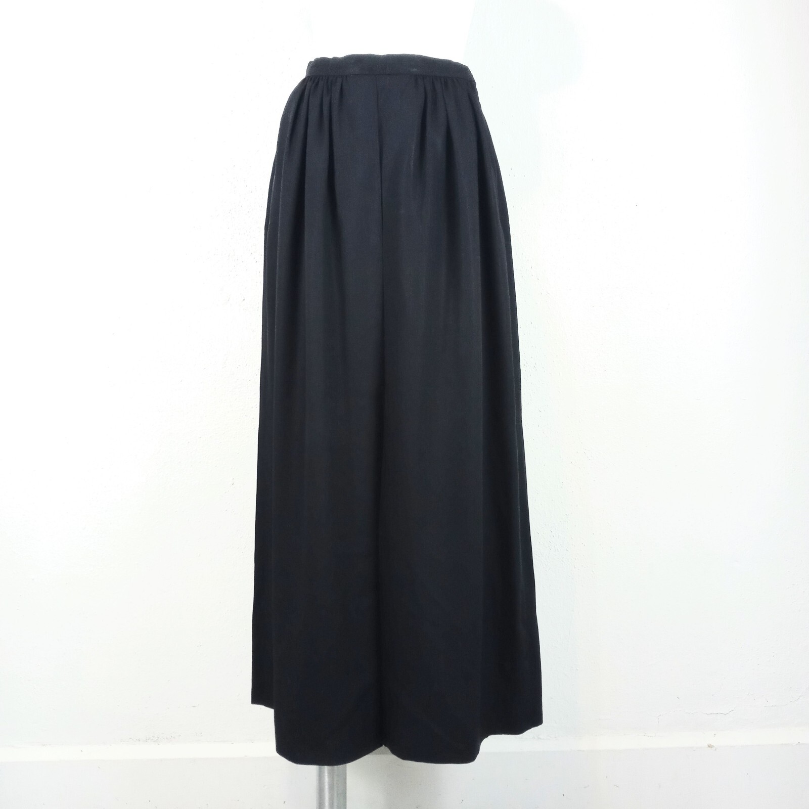 60s Vintage ILGWU Nelly de Grab Black Formal Single Pleat Maxi Skirt Size XS 0-2