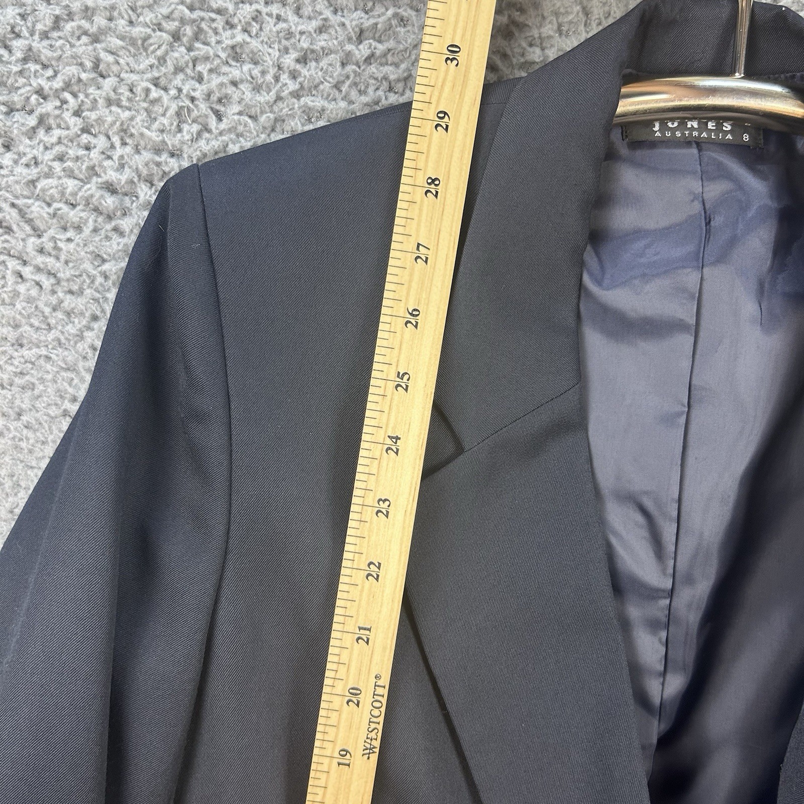 Vtg Fletcher Jones Australia Navy Blazer Womens 8 Wool Blend Double Breasted EUC