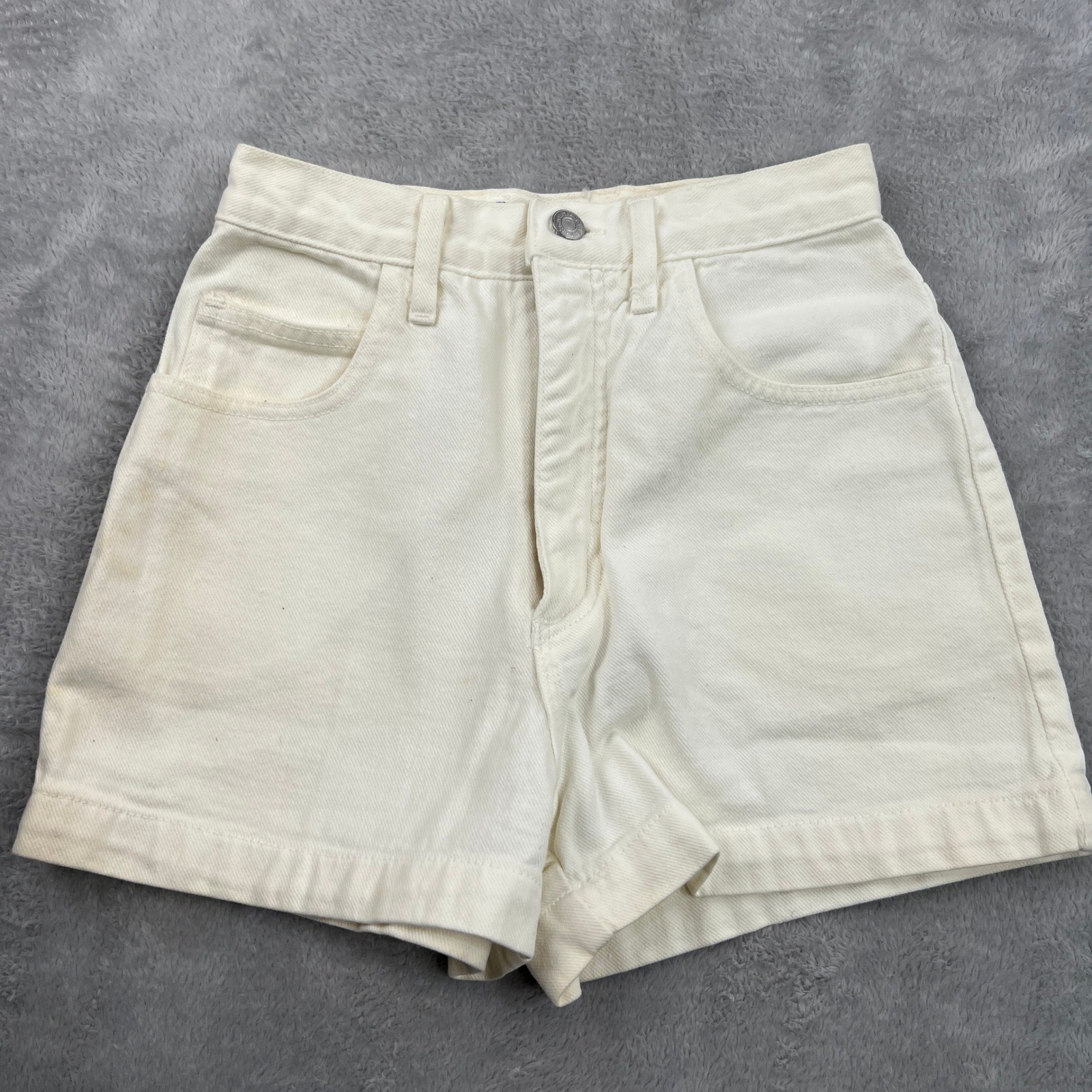 Guess Vintage High Waisted Denim Shorts 25 White Women Made in USA 90s Retro