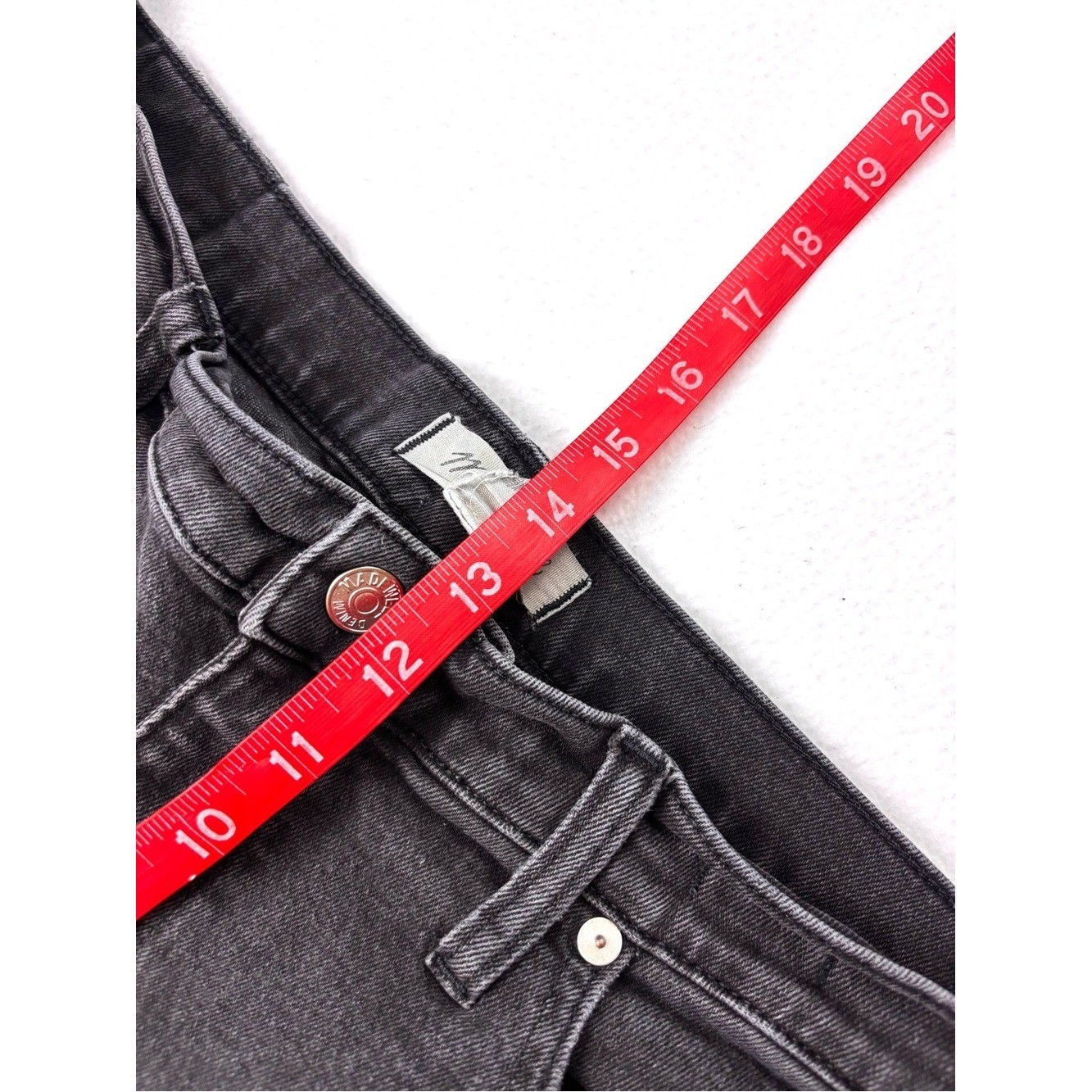 Madewell The Perfect Vintage Jean Fade Black Charcoal Gray Distress Raw Hem (32)
