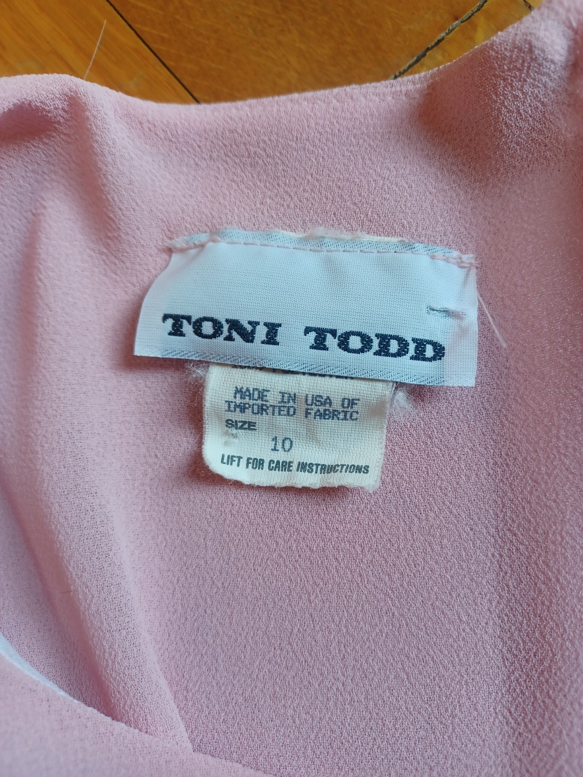 Vintage 1960s/70s Toni Todd Union-Made Pink Pearled Puff Sleeve Coquette Dress