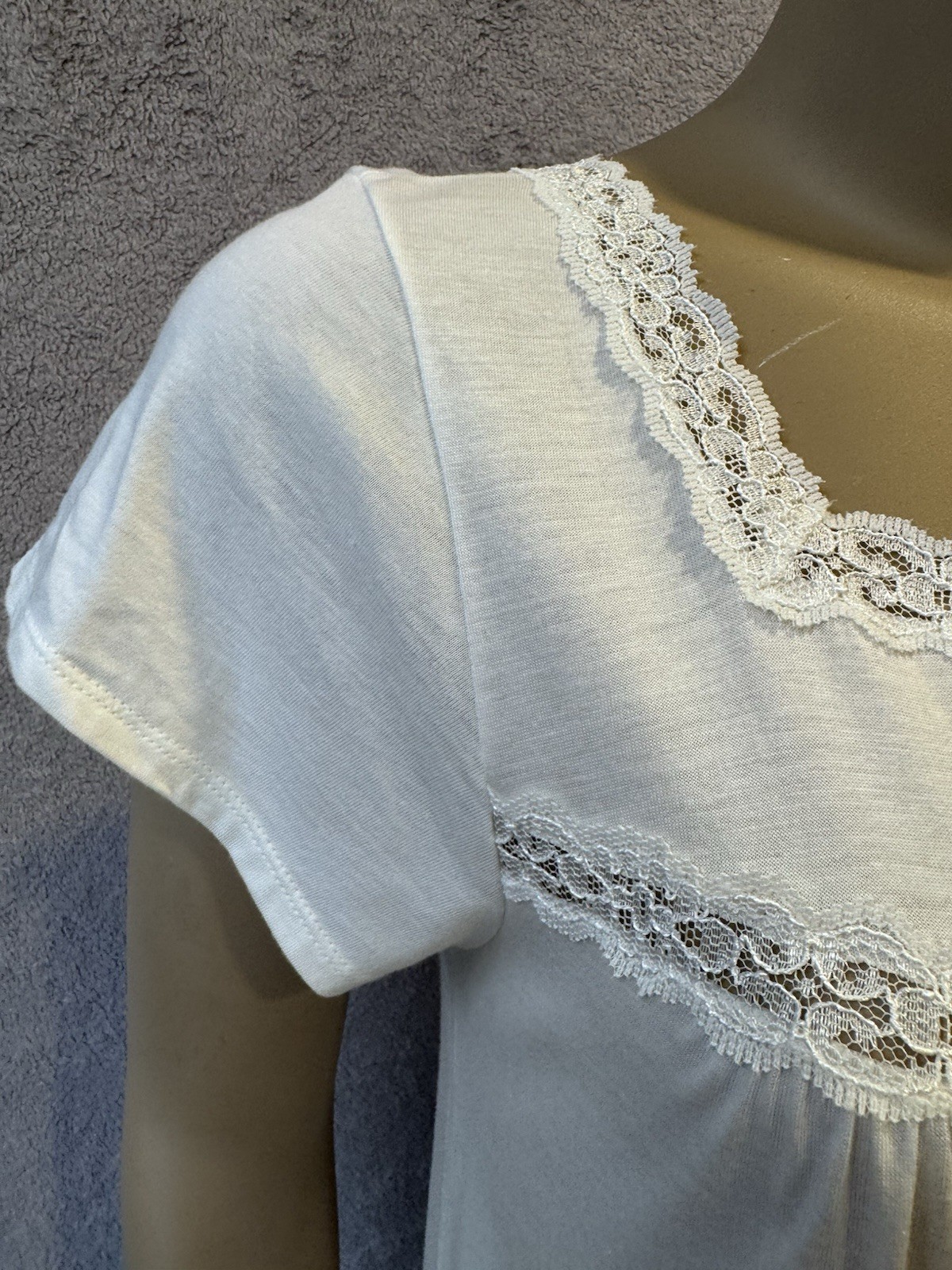 VTG Shadowline Amyris Pima Cotton Blend Nightgown, Sz S/M w/Tags Deadstock 90’s