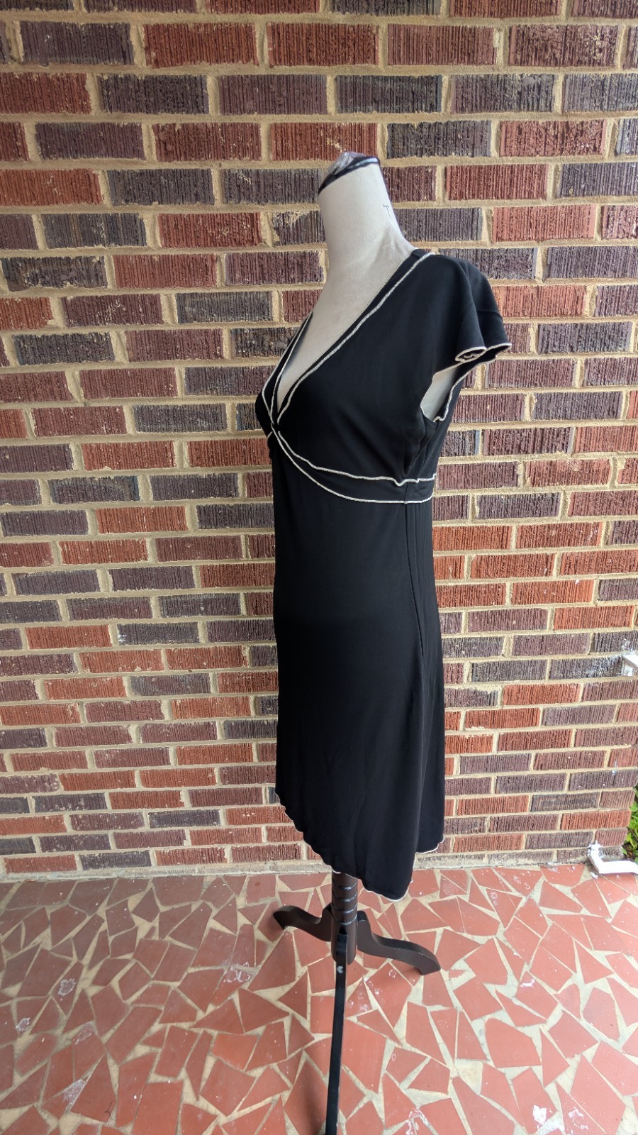VTG Max Studio Y2K Midi Dress Whimsy Goth Grunge Sexy -Black-Sz 8