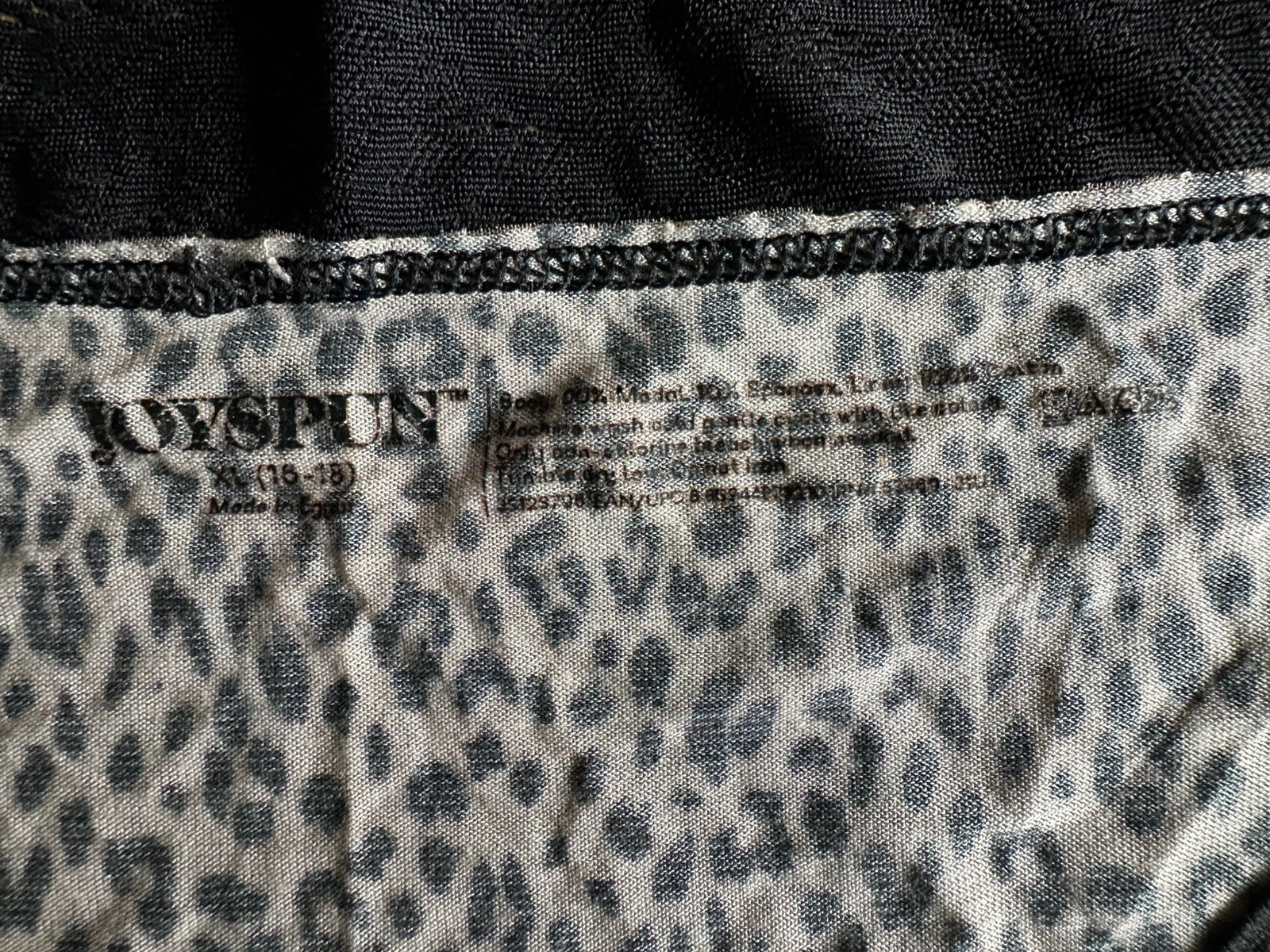 Vtg Joyspun XL 16/18 Animal Print Boyshort Panties W Black Lace Trim
