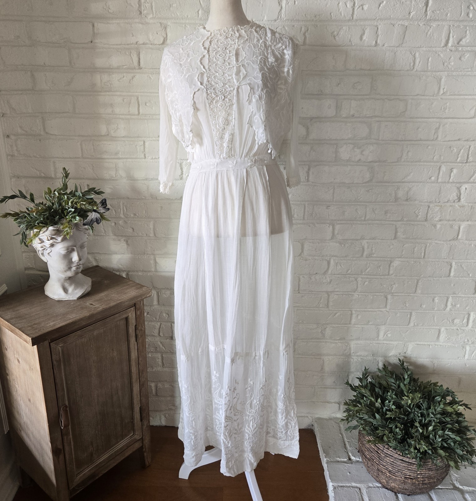 Vtg Edwardian Dress Worn To Graduation In Early 1900s, Xs, 0/2, PRISTINE