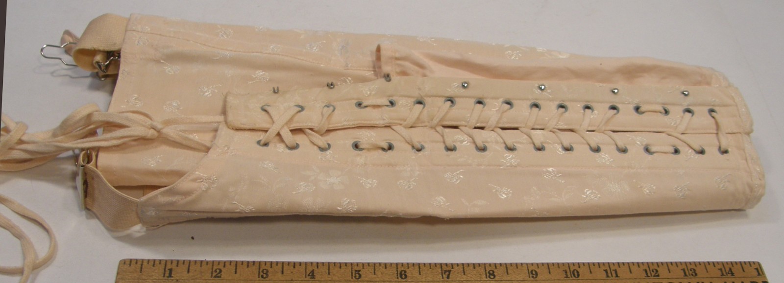 VINTAGE 1950’s CRES-FLEX CRESCENT LACE-UP CORSET OPEN BOTTOM GIRDLE PINK SZ 30