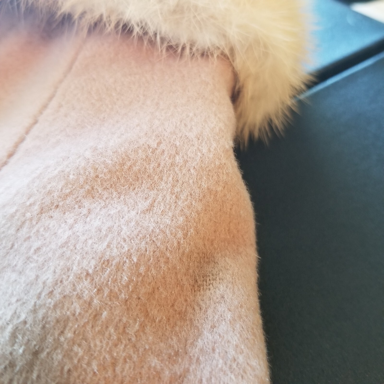 Carol Brent Vintage 60s Wool Coat Women’s Beige Fur Collar Lined
