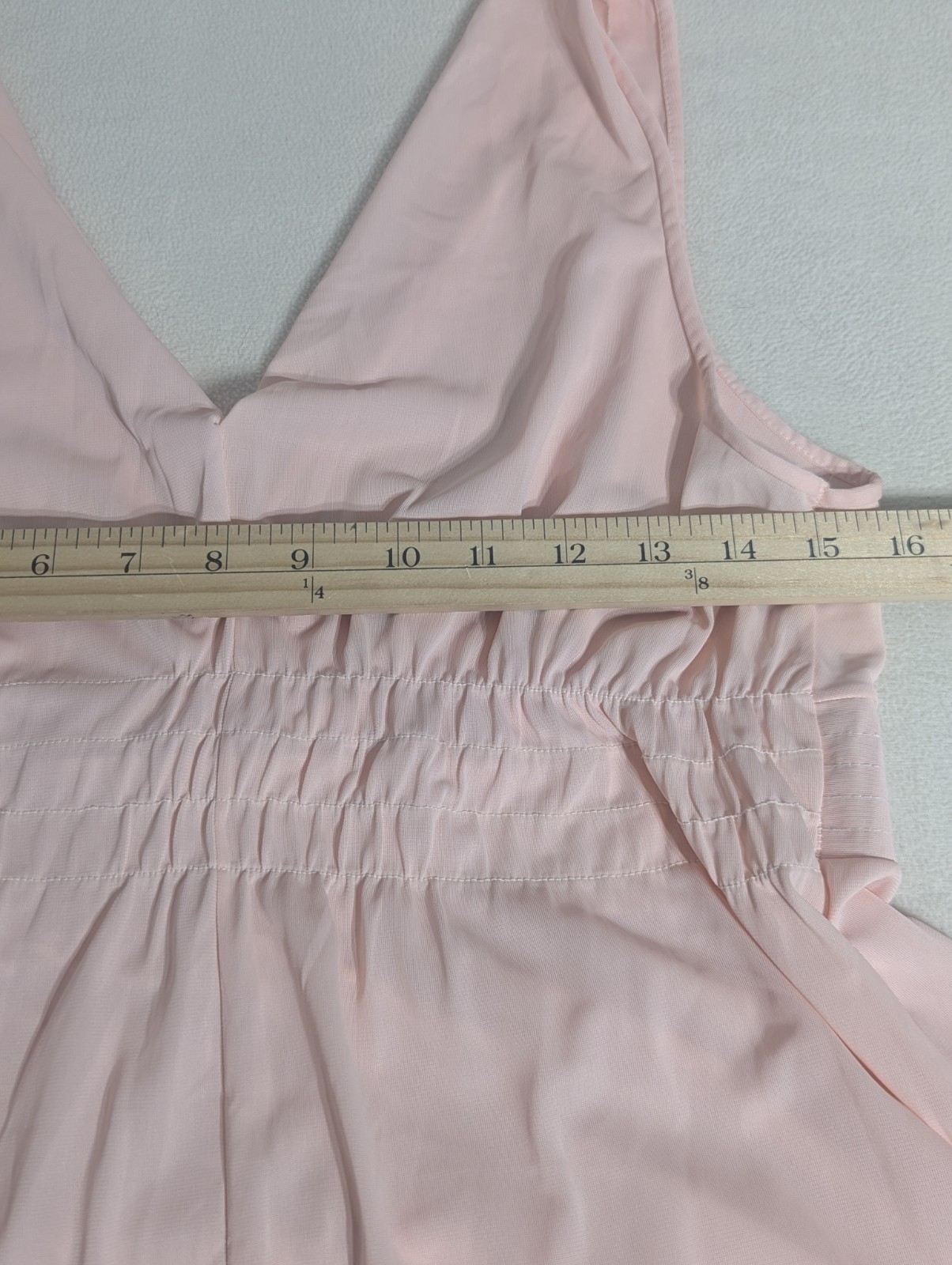 Vintage Gilead Blush Pink Nylon Nightgown Maxi Empire Waist Romantic Large