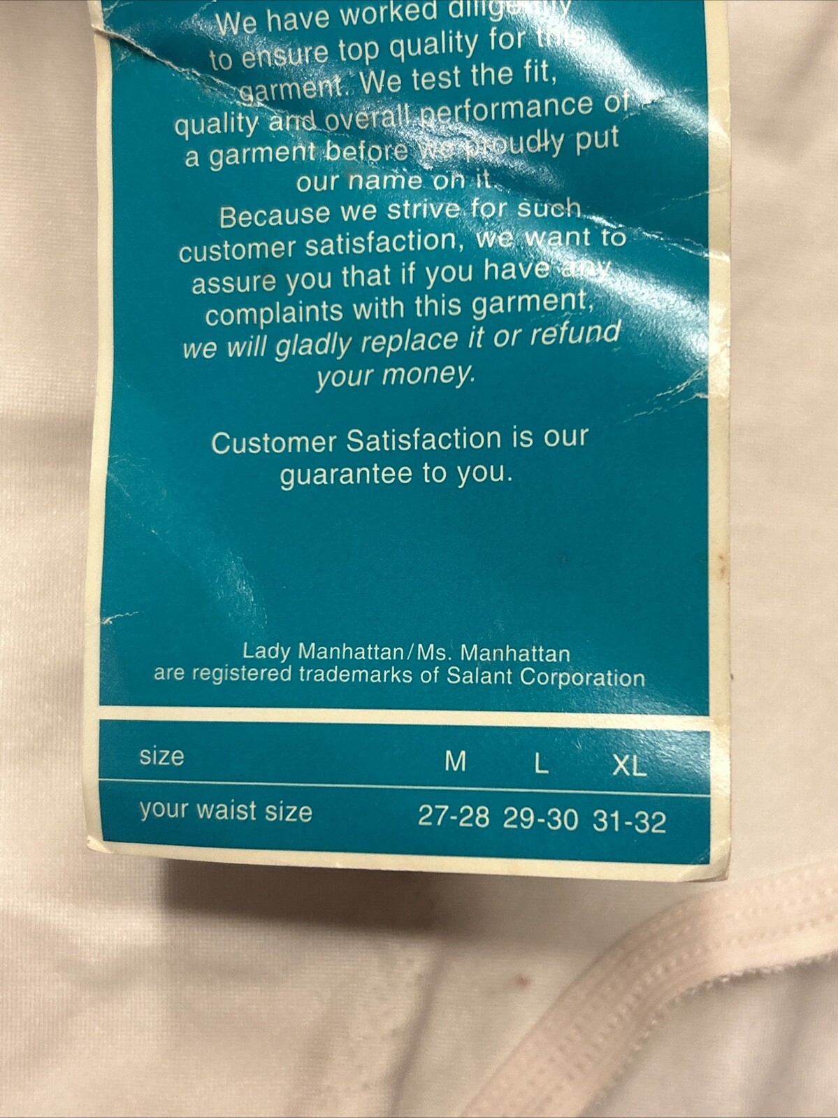 Vintage Lady Manhattan Panty Girdle Sz L Union Made Shapewear USA Nylon Spandex