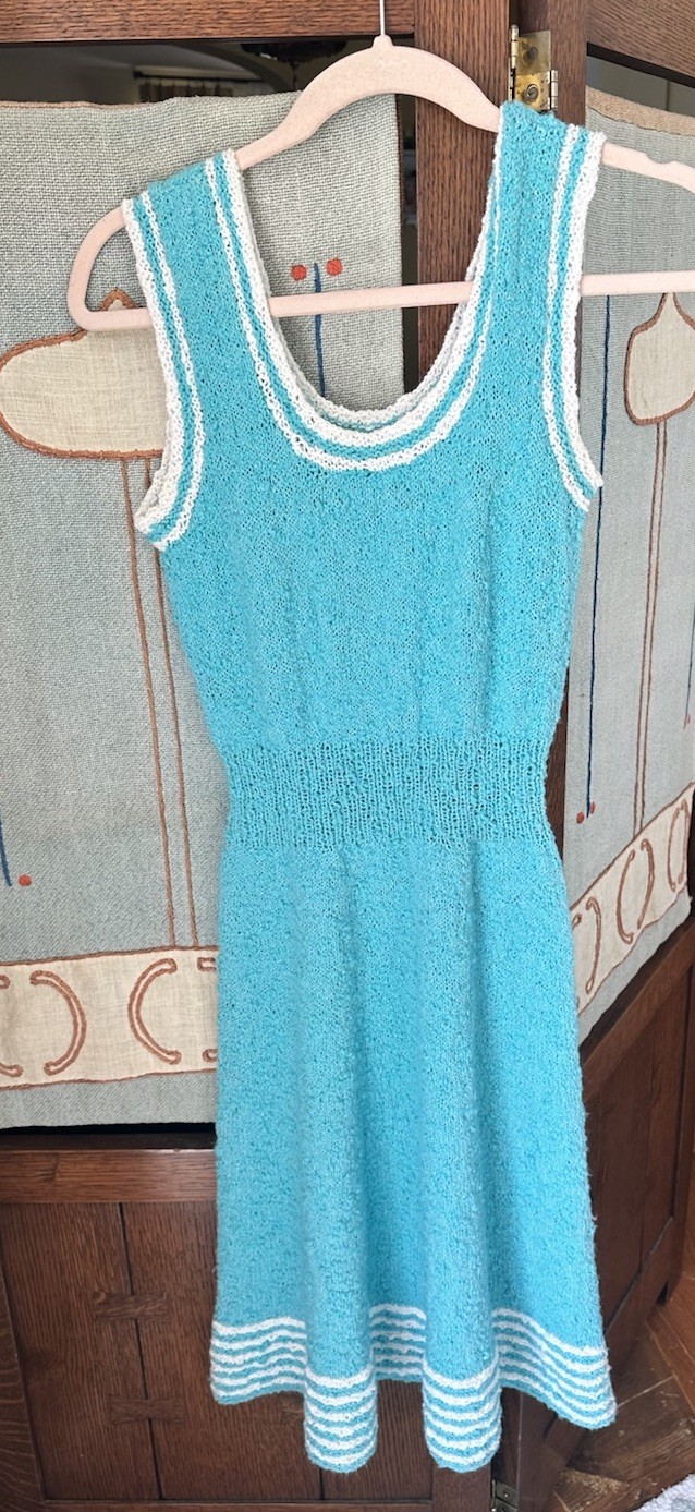 Knit Crochet Dress Vintage Retro XS
