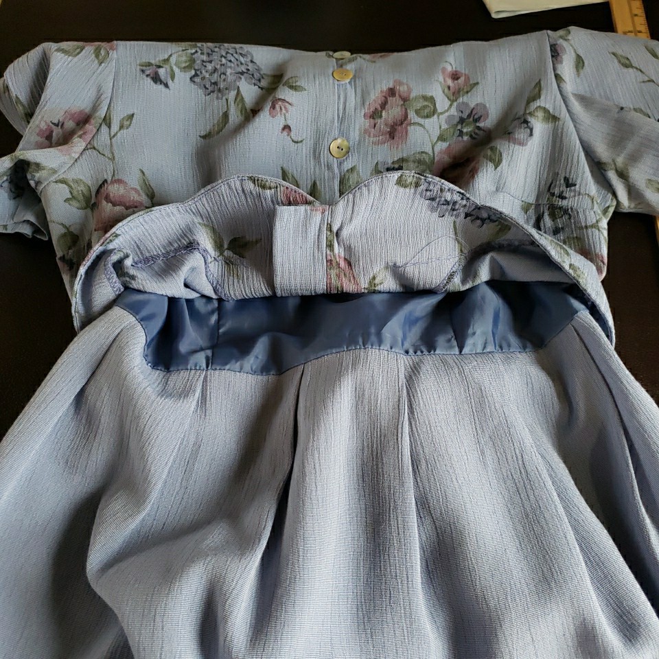 Vintage Miss Dorby Dress Periwinkle Blue Pink Purple Flowers Size 10P