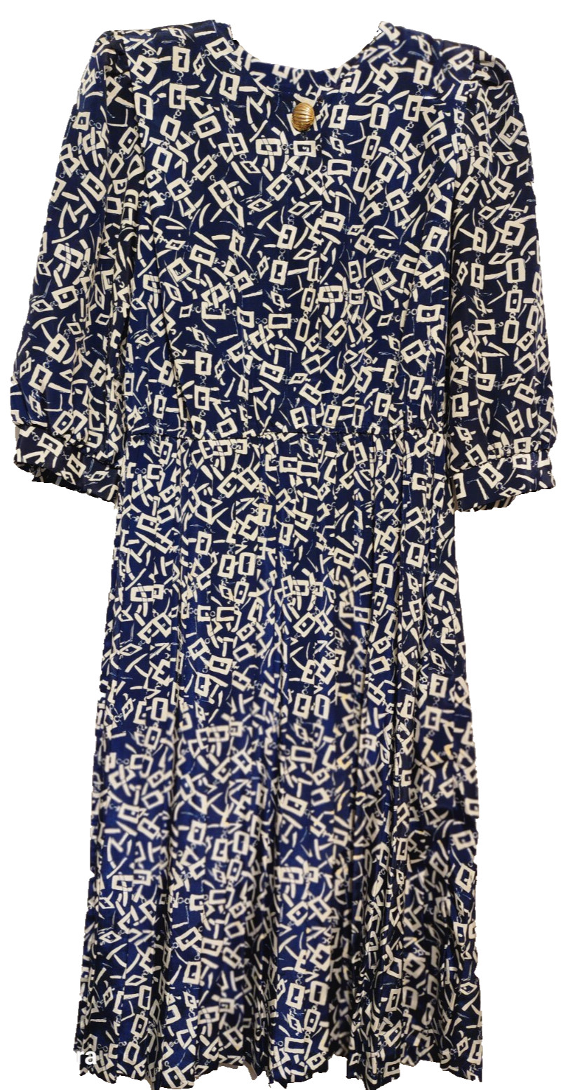 VNTG LADY CAROL PETITES SZ 8 DRESS 70s ERA padded Shoulders, Lady DIANA, Pleated