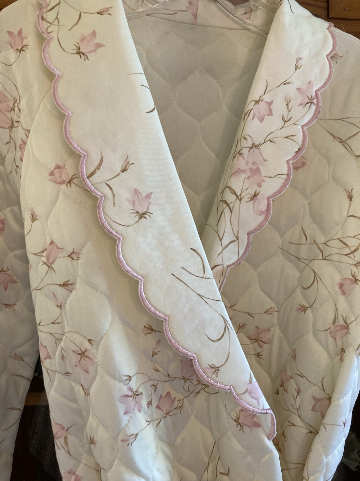 GORGEOUS VTG Floral Miss Elaine Quilted Robe Housecoat Duster 1960’s-1970’s NWT