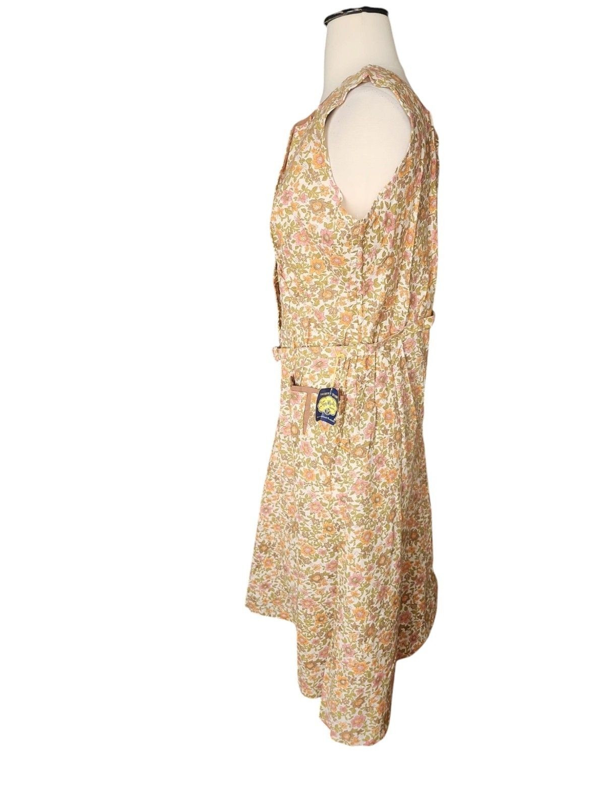 Top Mode Twee Vintage 50s Ditsy Print Midi Dress Women’s Modern Size 12 Modest