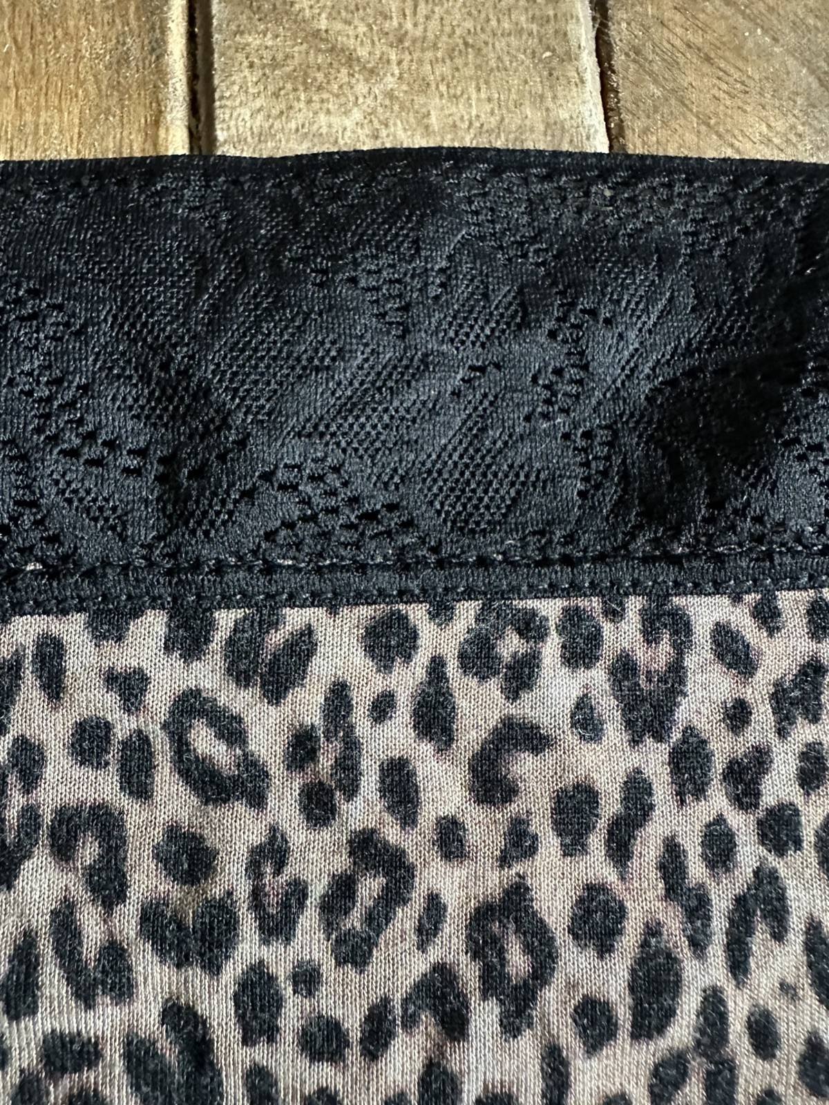 Vtg Joyspun XL 16/18 Animal Print Boyshort Panties W Black Lace Trim