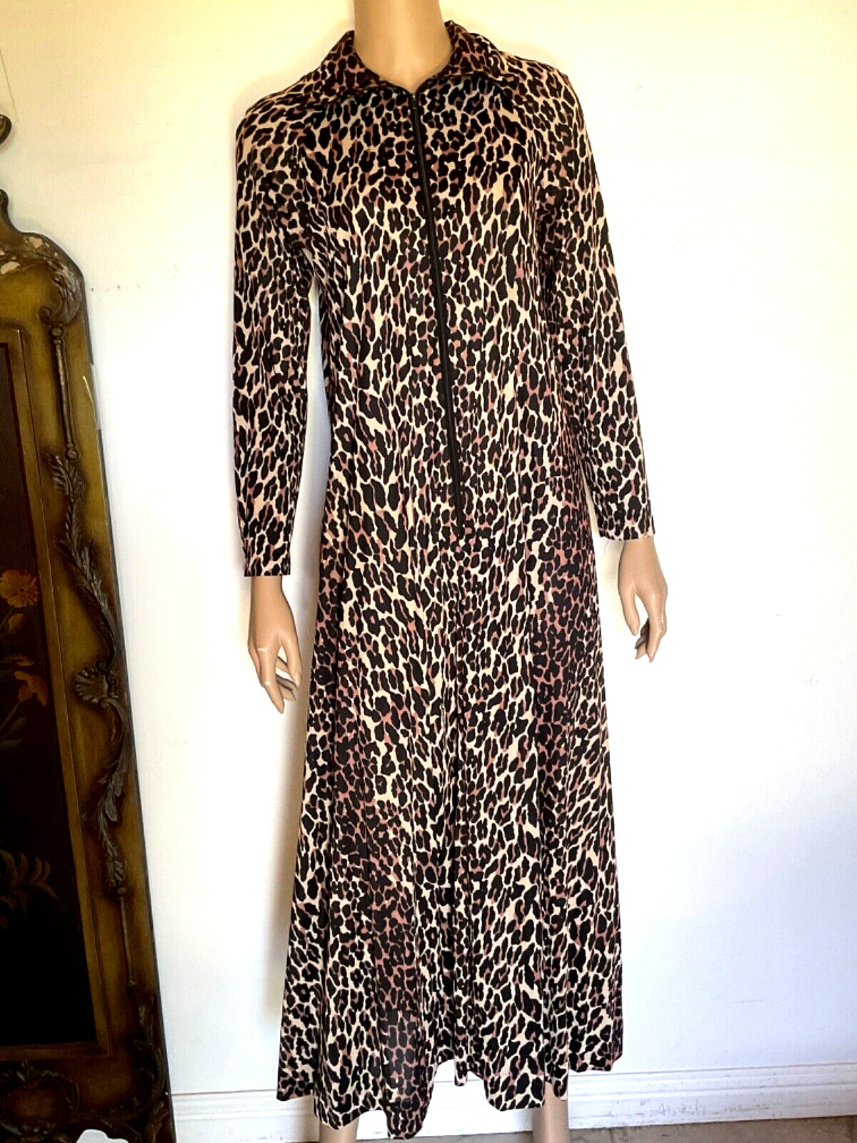 Vintage Zip Gown Silky Nylon Nightgown Small