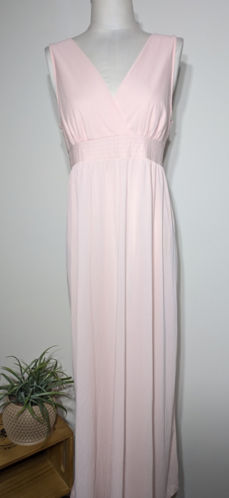 Vintage Gilead Blush Pink Nylon Nightgown Maxi Empire Waist Romantic Large
