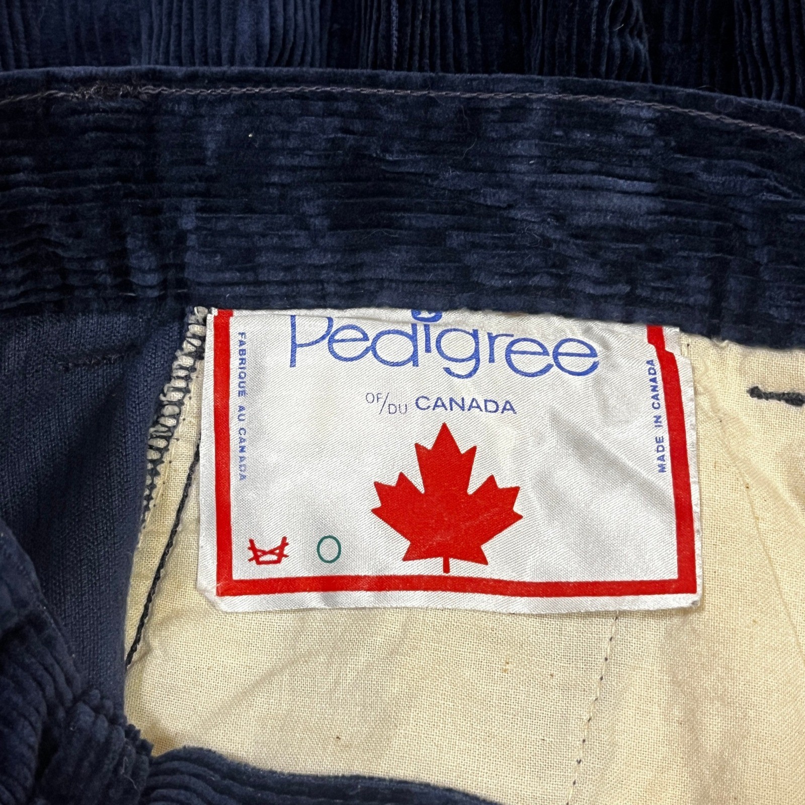Vintage 70s Pedigree Canada Navy Corduroy Knickers Breeches Pants 28w Equestrian