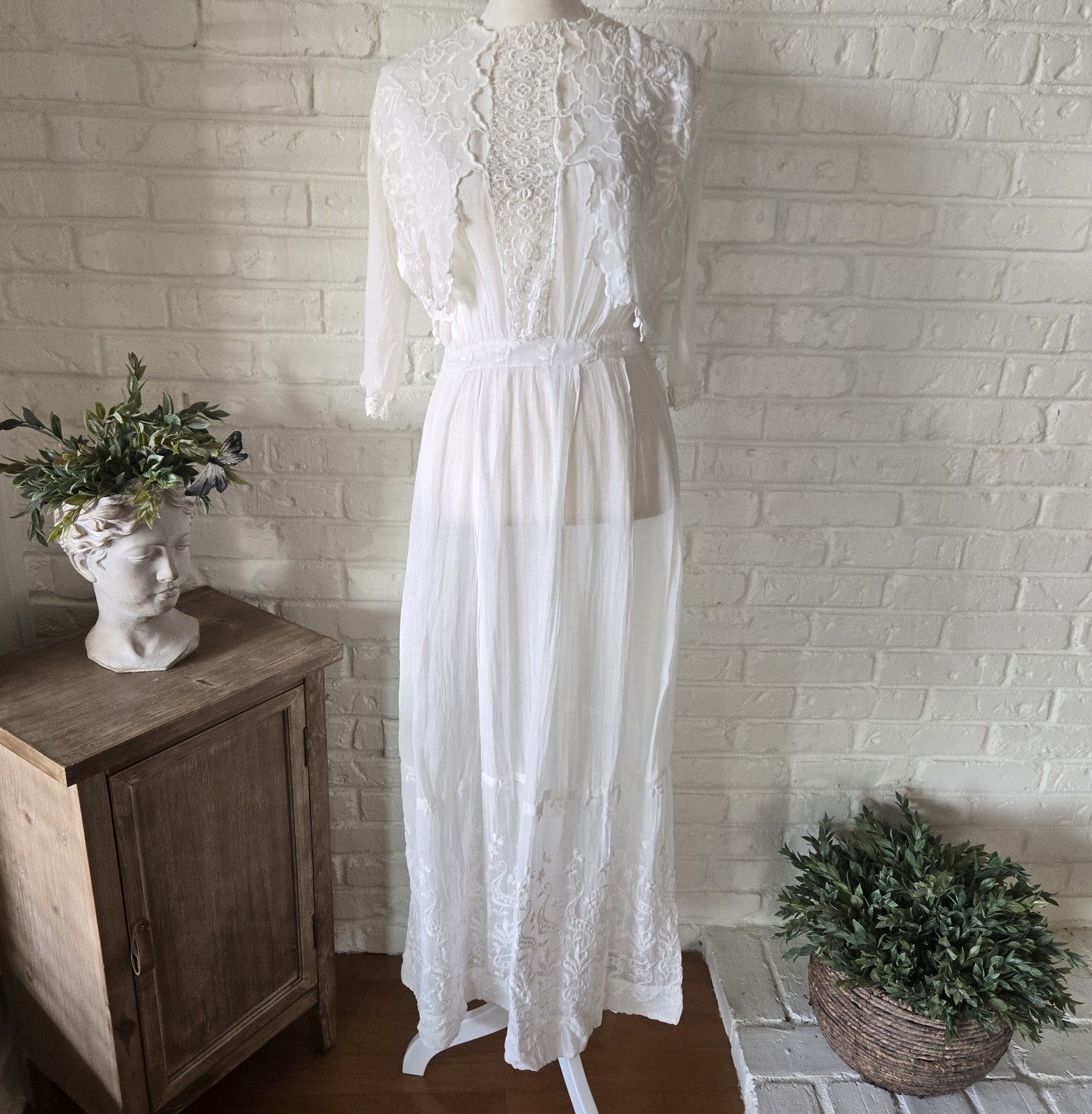 Vtg Edwardian Dress Worn To Graduation In Early 1900s, Xs, 0/2, PRISTINE
