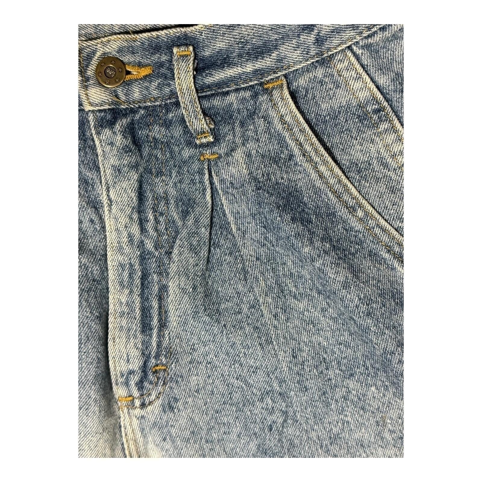 Vintage 80s Lee Denim Women 26 Med Mom Jeans High Rise Tapered Acid Wash Pleated