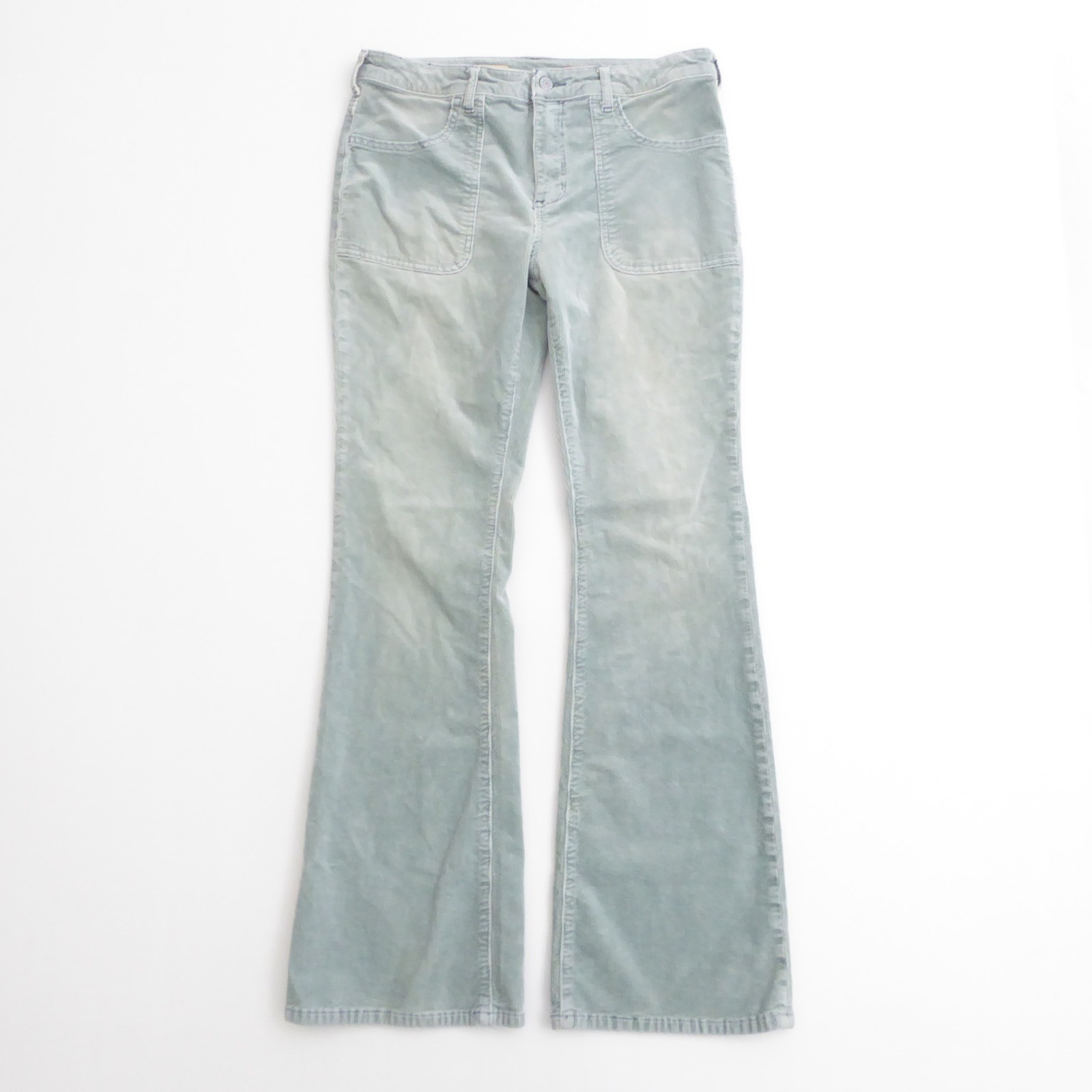 Anthropologie Pilcro The Icon Corduroy Flare Low Rise Jeans Green Size 31