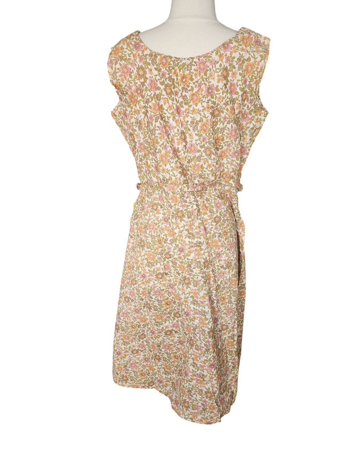 Top Mode Twee Vintage 50s Ditsy Print Midi Dress Women’s Modern Size 12 Modest