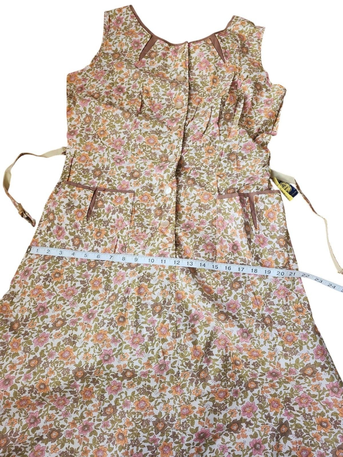 Top Mode Twee Vintage 50s Ditsy Print Midi Dress Women’s Modern Size 12 Modest