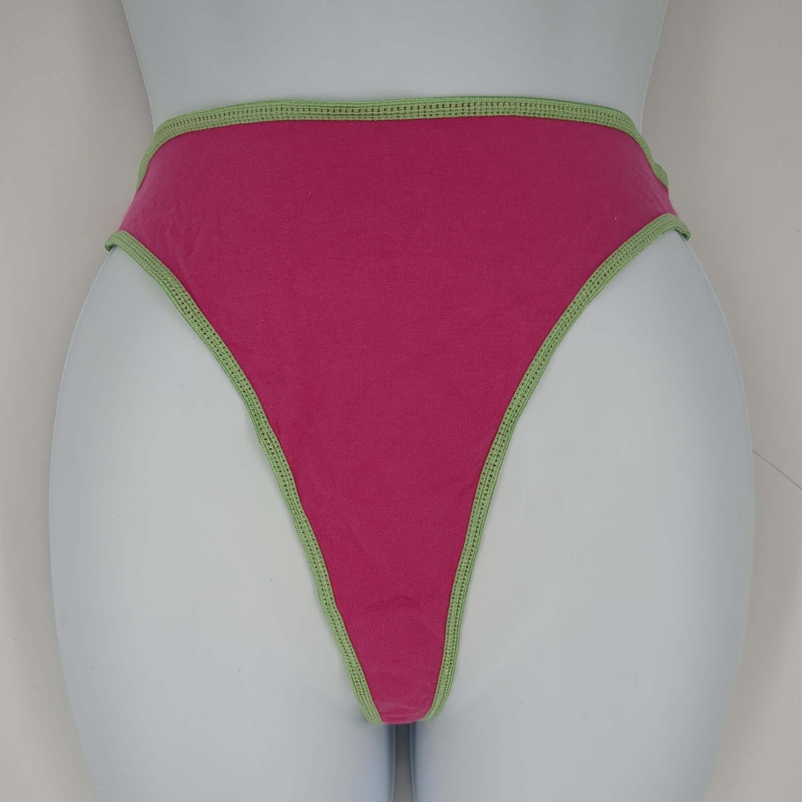 VTG Y2K French Dressing Cotton Spandex Colorblock Thong Panties Sissy Large NWOT