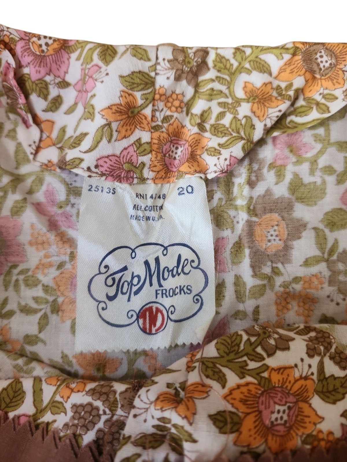 Top Mode Twee Vintage 50s Ditsy Print Midi Dress Women’s Modern Size 12 Modest
