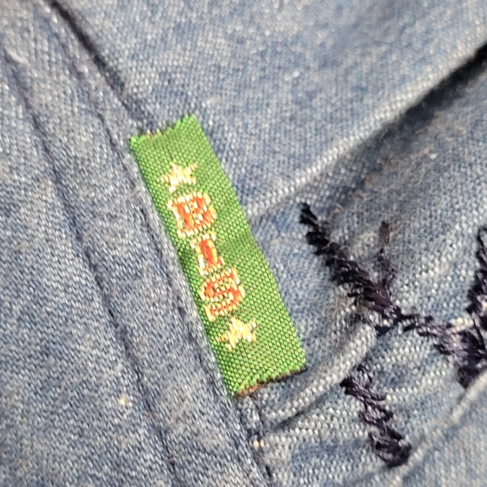 Vintage Gene Ewin BIS Shirt Womens M Wrinkled Rich Denim Embroidered 90’s USA