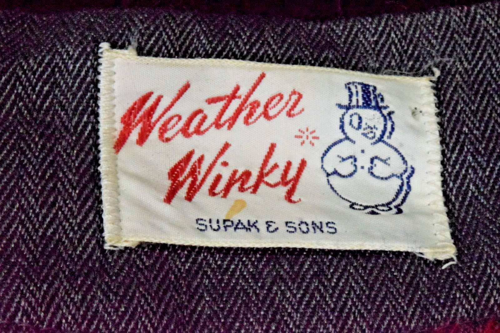 Vintage Coat Weather Winky Supak & Sons Size M 50s Mod Gray Red Fuzzy Lining