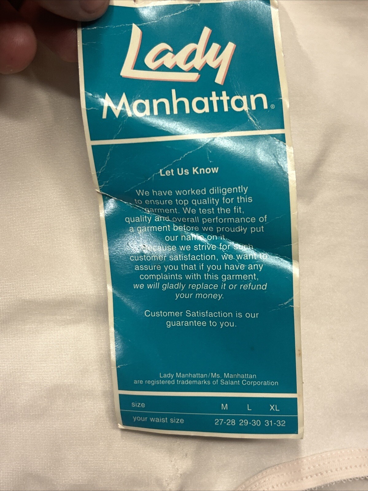 Vintage Lady Manhattan Panty Girdle Sz L Union Made Shapewear USA Nylon Spandex
