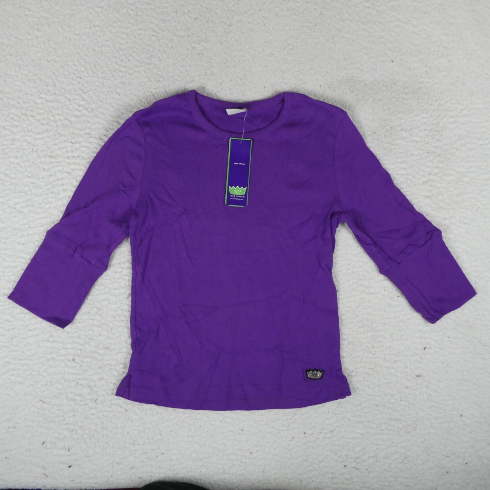 Vintage Todd Oldham Top Women Size M Purple Holiday Sexy Barney Long Sleeve