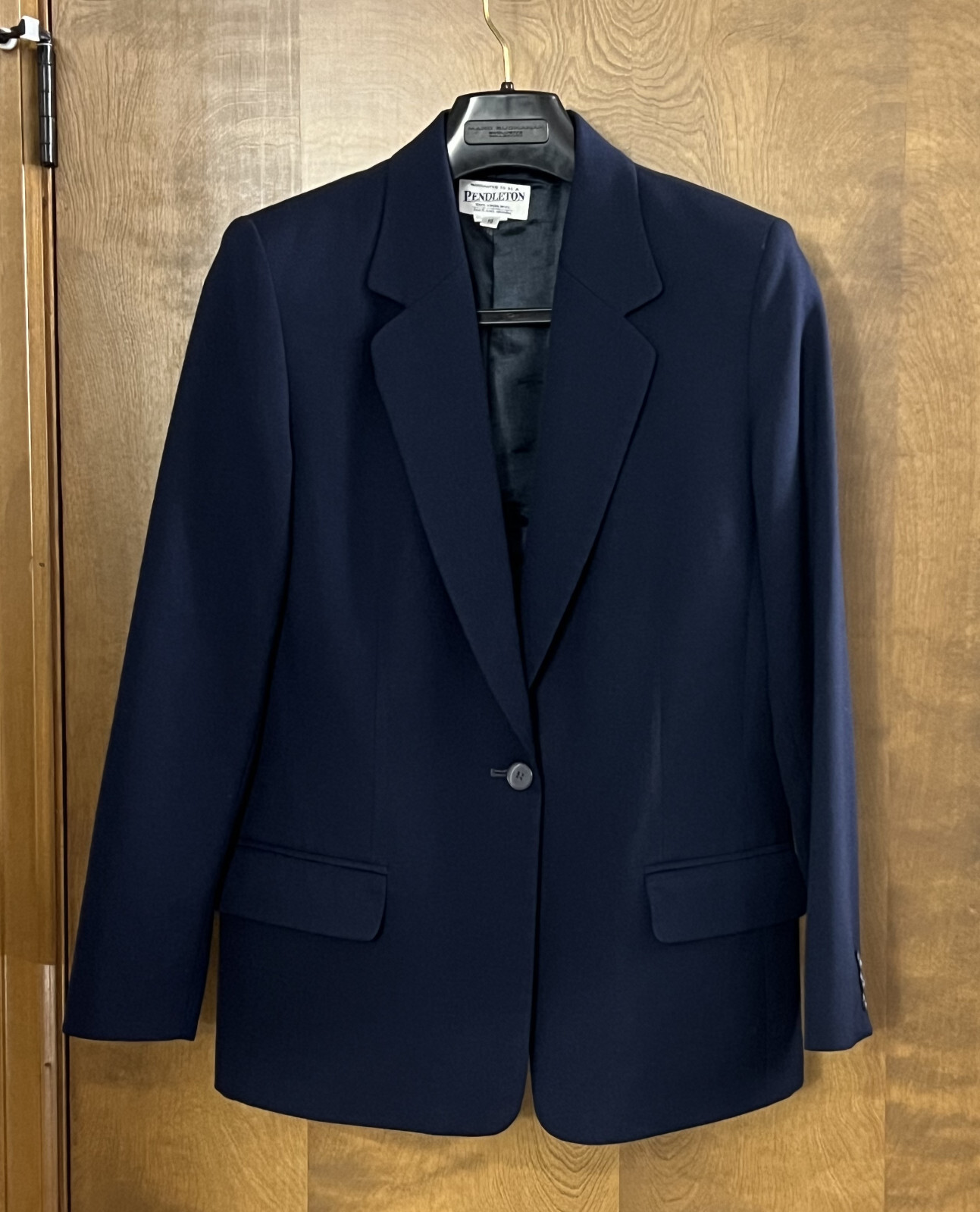 Vintage Pendleton Women’s Virgin Wool Suit Jacket Blazer Navy Blue 10