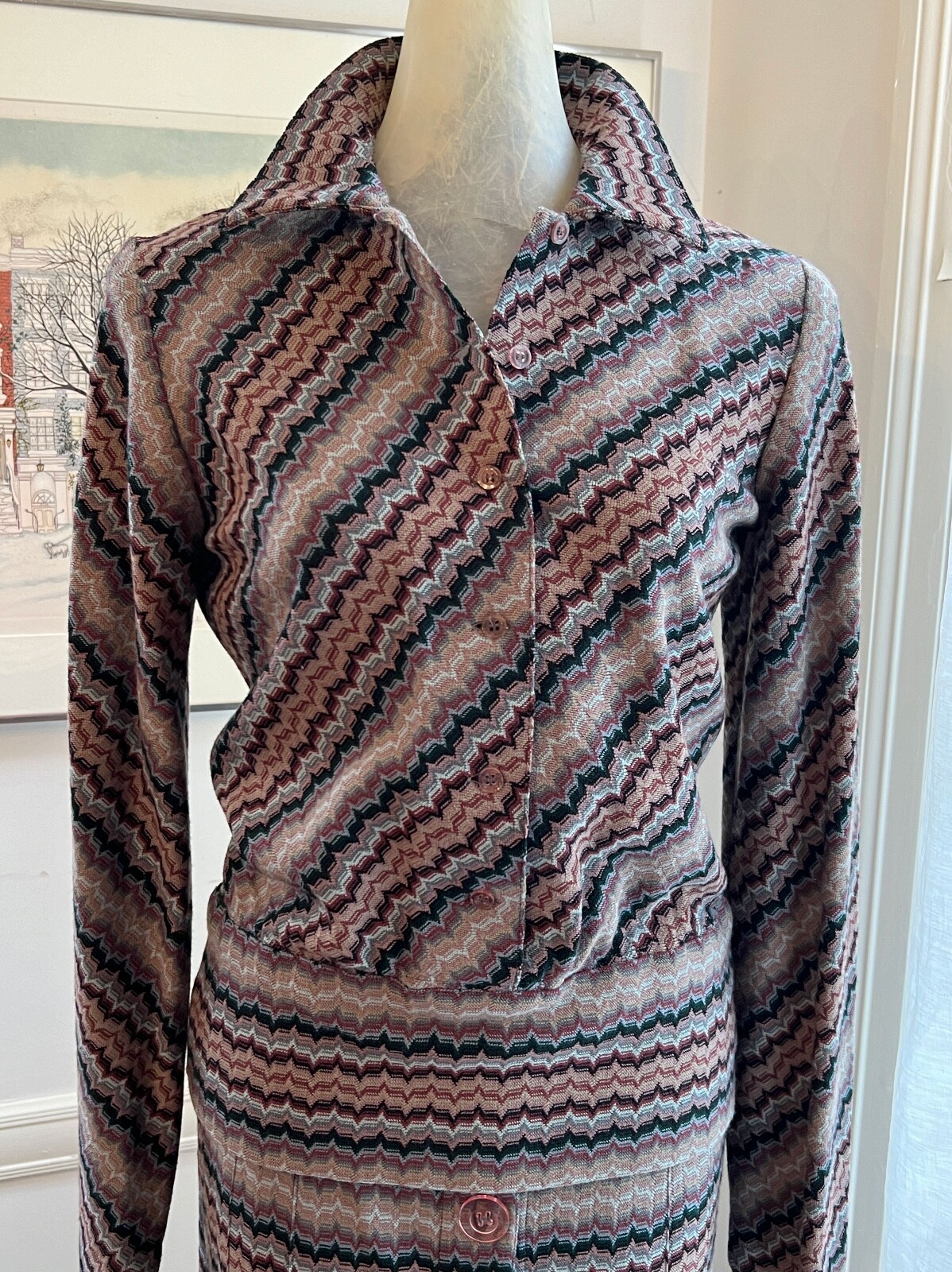 Vintage 1960’s Missoni Women’s Orange Label Skirt Set Size 46 ZZ146
